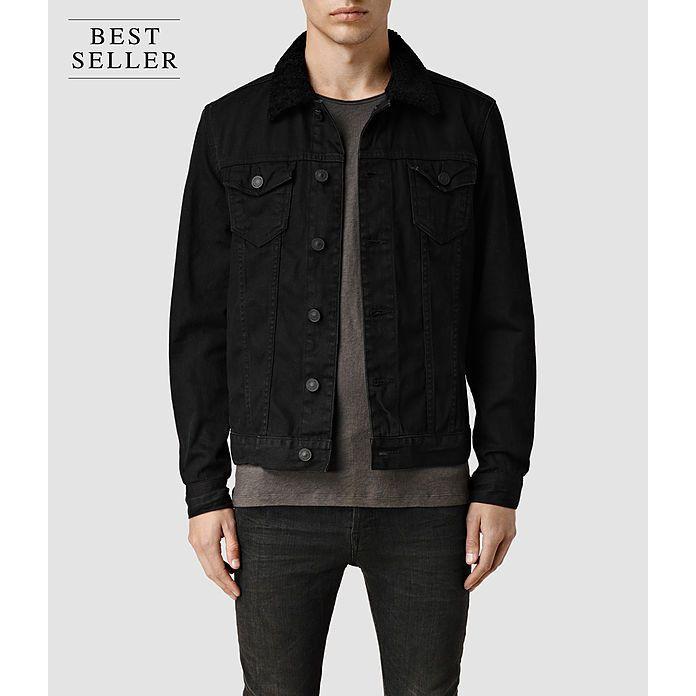 mens black denim jacket sale