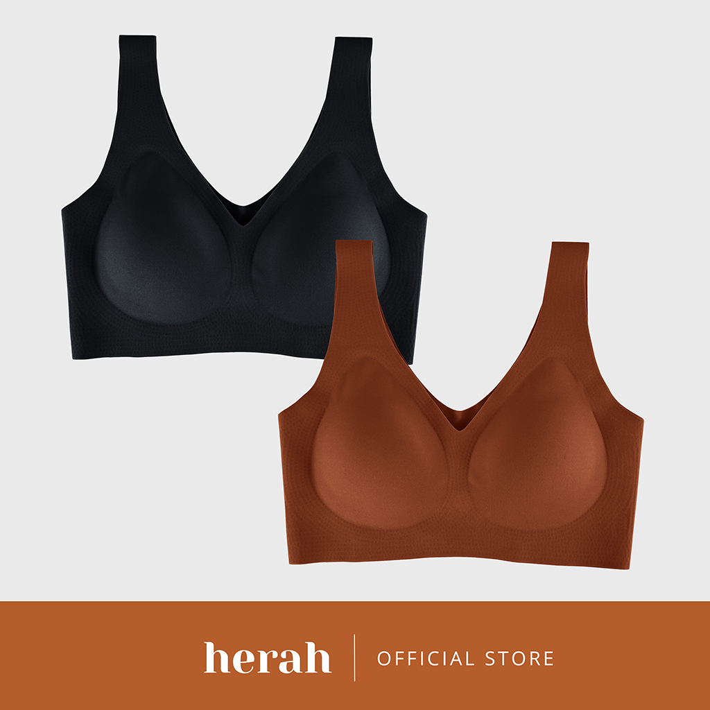Herah Seamless Wireless Vest Bra for Petite to Plus Size Women - 2 in 1  Multi Pack (XS-2XL)