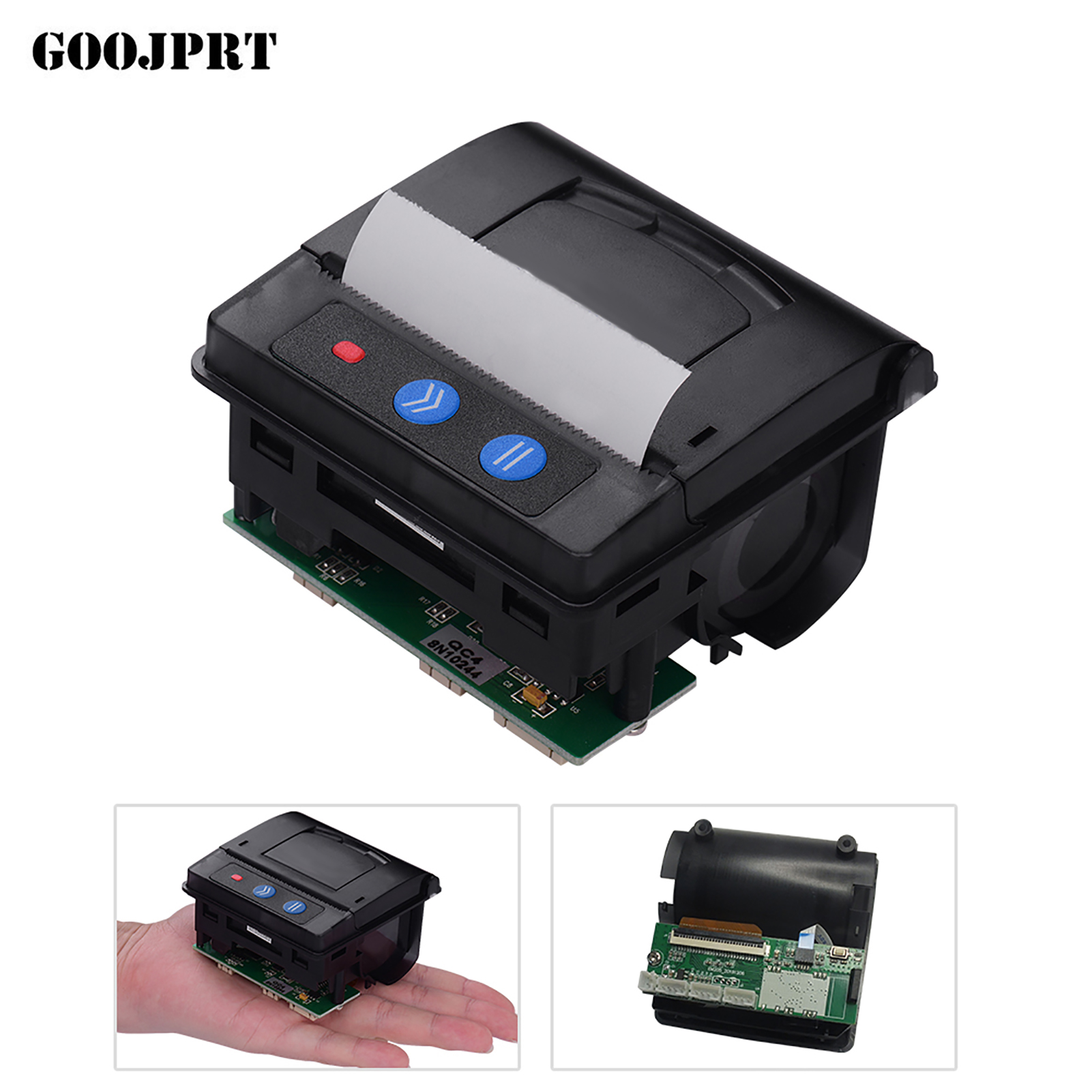GOOJPRT QR203 Printer Module 58mm Low Noise Direct Thermal Printing Mini Panel Mobile Receipt Printer Serial Interface RS-232C TTL USB