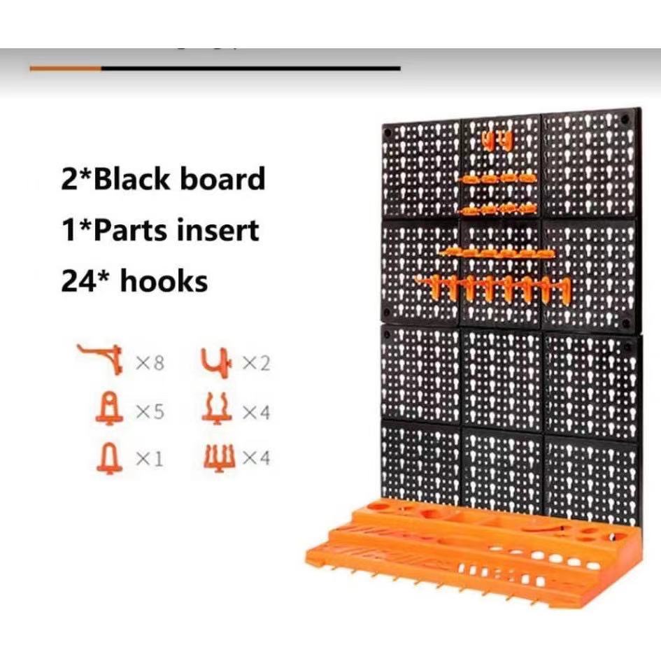 Tool Hanging Board Garage Wall Tool Rack Pegboard + Shelf Tools