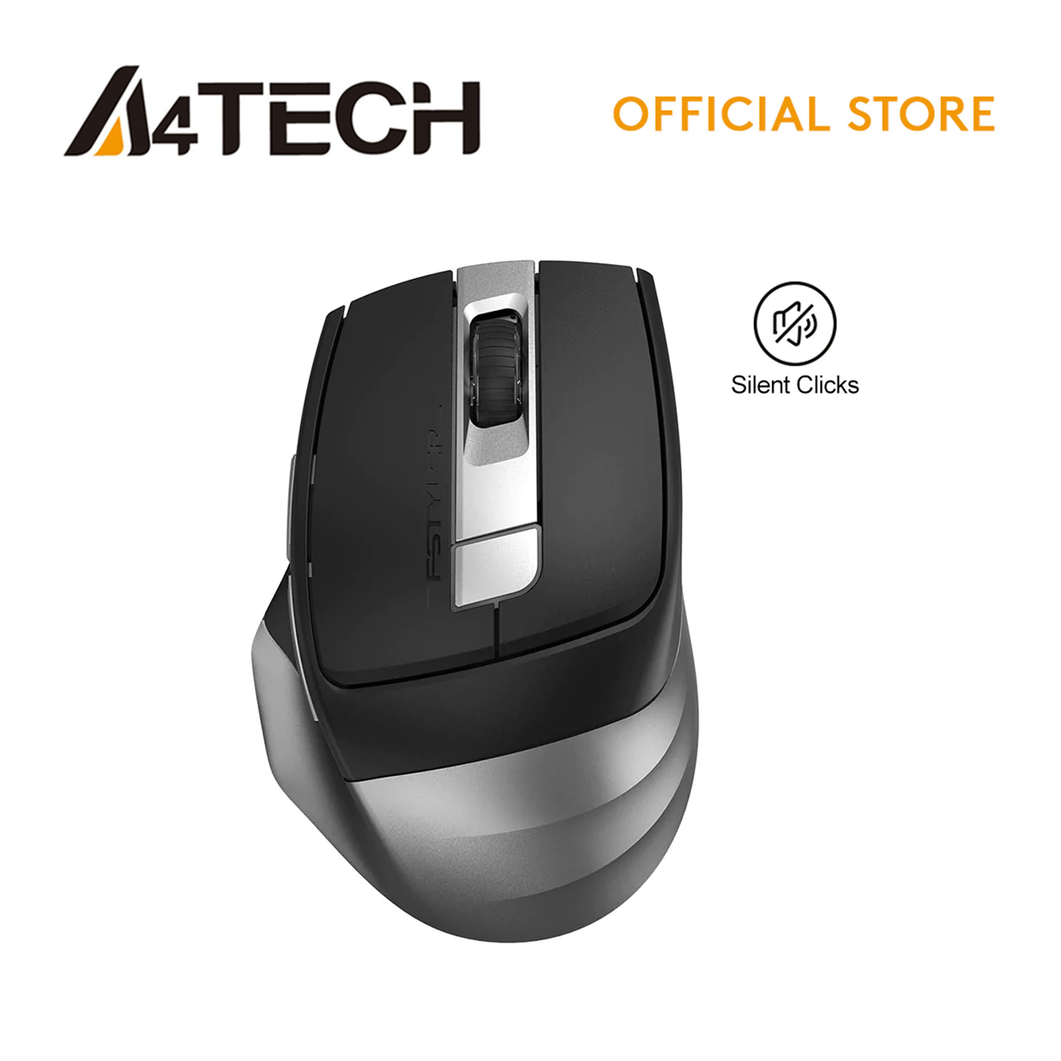 A4Tech FB35CS Icy White Full-Size Silent Dual-Mode Wireless Mouse (Icy White) main image 0