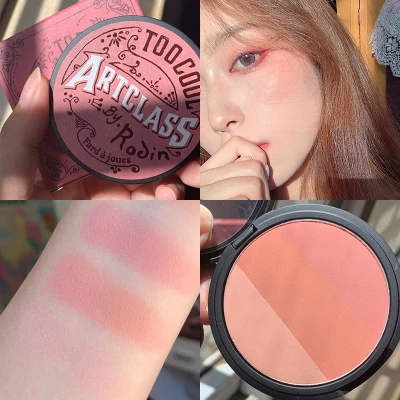 Korea too cool for school to apply cool three-color macaron blush for repair and tanning nude female makeup natural