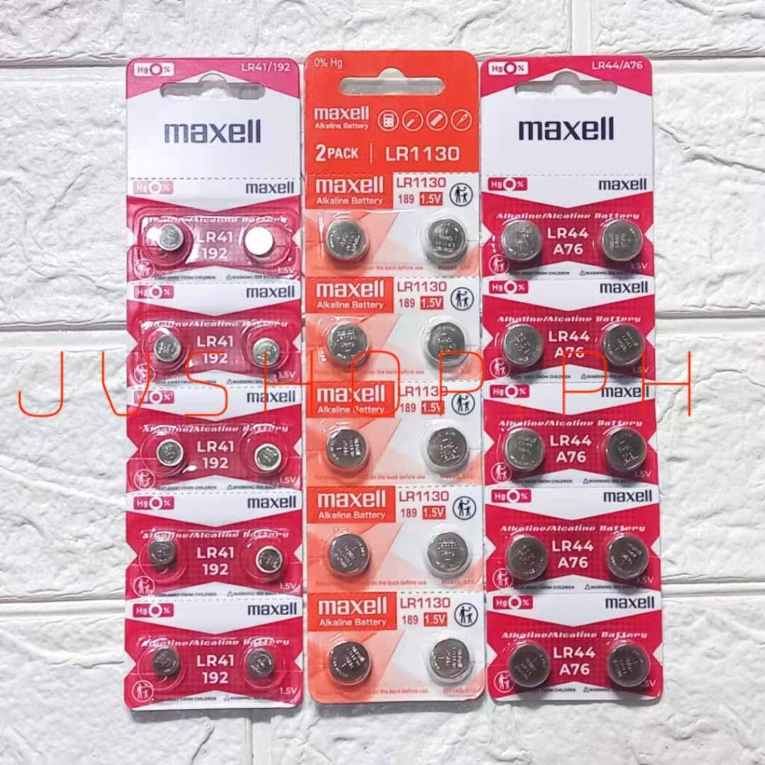 LR41 / 192 LR1130 / 189 LR44 /A76 Original Maxell Alkaline Battery 1.5V