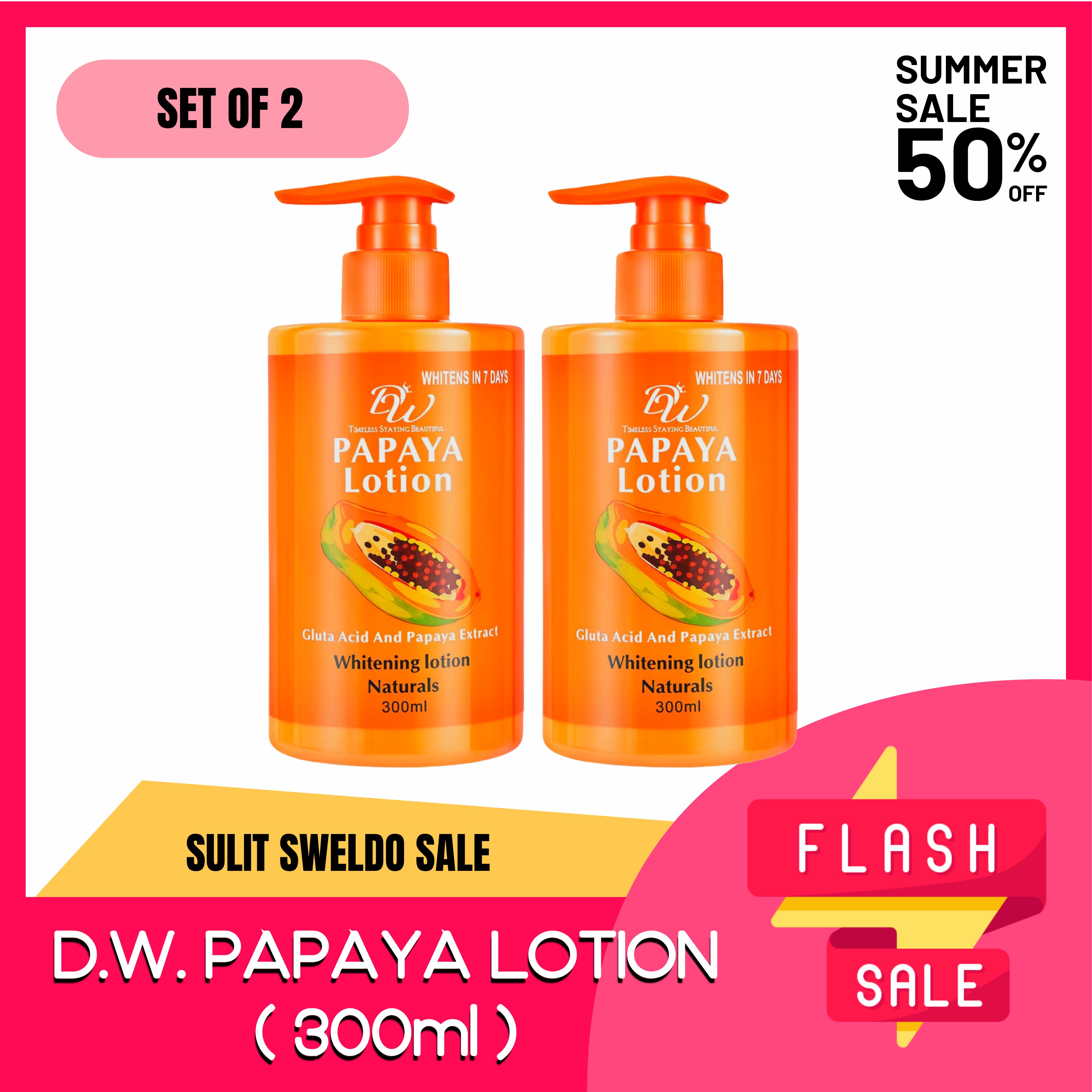 ( SET OF 2 ) Whitens In 7 Days Papaya Lotion Gluta Acid And Papaya
