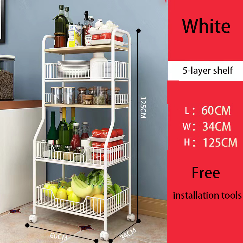 Kitchen Rack 5 Layer Metal Shelves Steel Kitchen Rack Kitchen Organizer