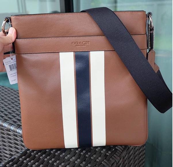 Coach F54193 Charles Crossbody In Varsity Leather Khaki Lazada PH