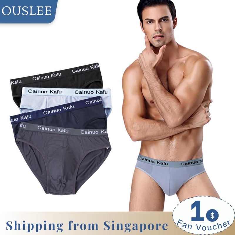 4pcs/Lot Men's Underwear Male Solid Briefs Underpants for Men