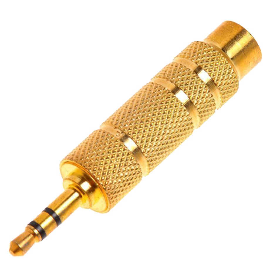 Meta/Plastic Female PL 6.35mm Jack to Male 3.5mm TRS Stereo Plug