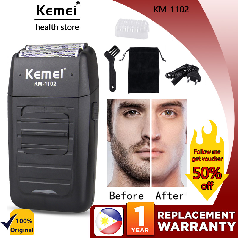 Kemei KM1102 Beard Shaver for Men Machine Rechargeable Cordless Shaver