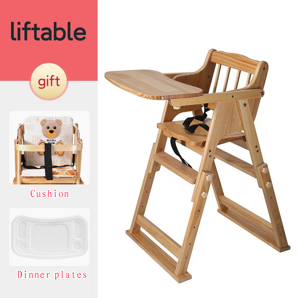 Buy Foldable Wooden High Chair For Baby & Toddler Online - Springtek