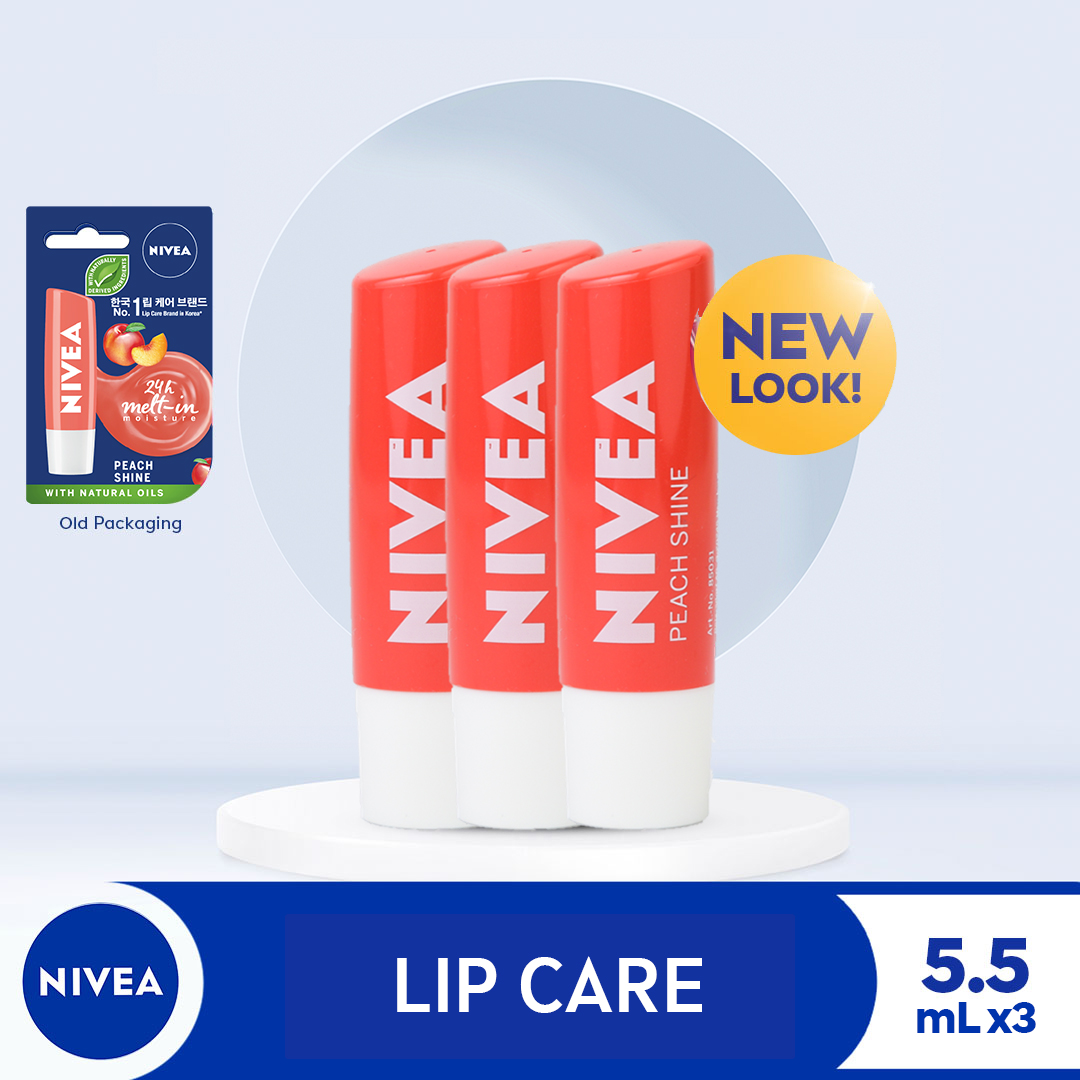 Pack Of 3 Nivea Lip Care Peach Shine Lip Balm 5 5ml Lazada Ph