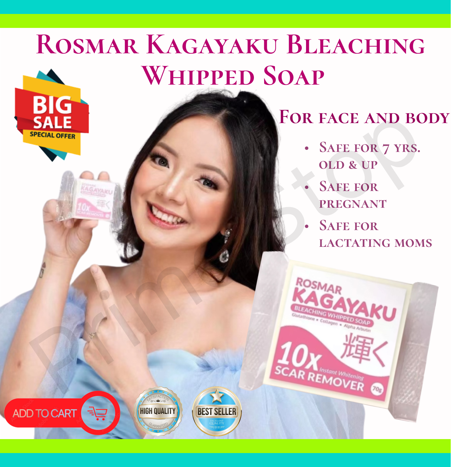 Rosmar Kagayaku 1 BAR Soap Scar Remover 10x Whitening | Rosmar Kagayaku ...