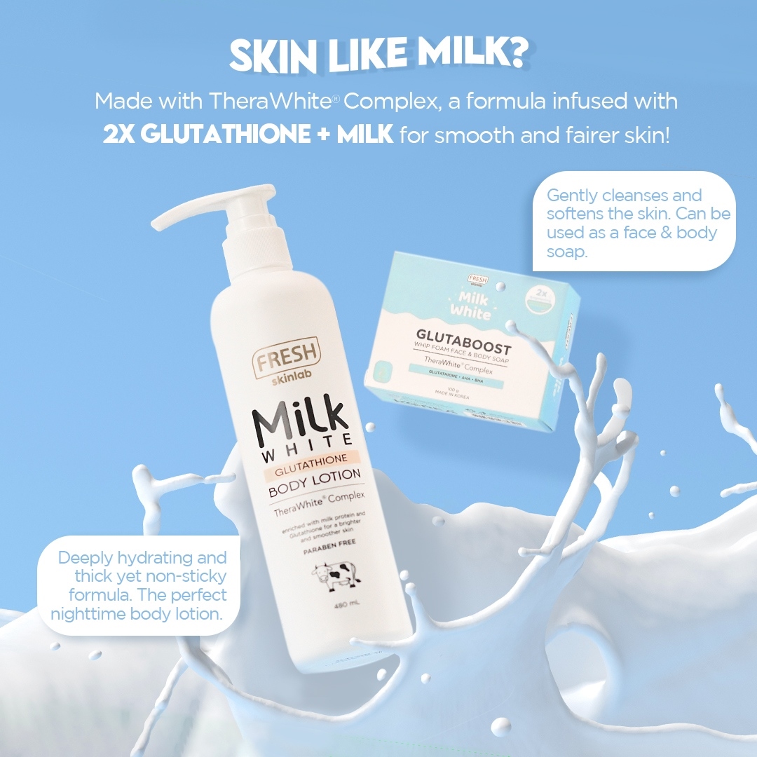 FRESH SKINLAB MILK WHITE GLUTATHIONE BODY LOTION 480ML | Lazada PH