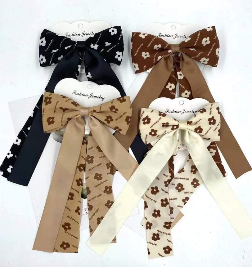 SUN SIGN】Korean Ribbon Bow Hair Clip Ponytail Big-name Fashion All-match  Hairpin Ribbons tie ties accessories for Women