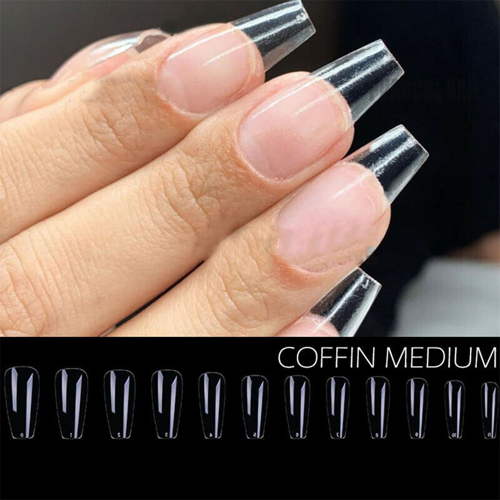 240pcs Clear Uv Gel Acrylic Full Cover Manicure Fake Nails Beauty Tools Ballerina False Nail Tips Lazada