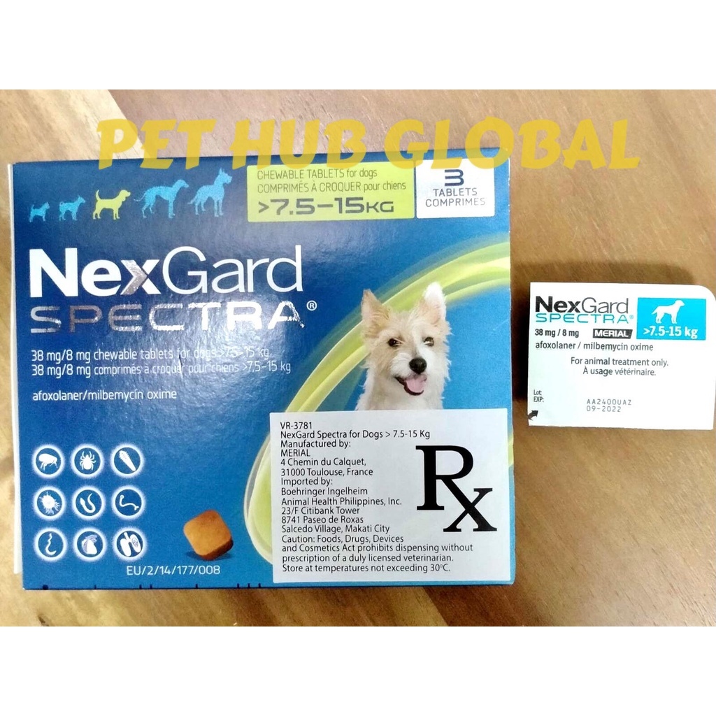 Nexgard Spectra Chewable Tablet For Dogs With Sticker 