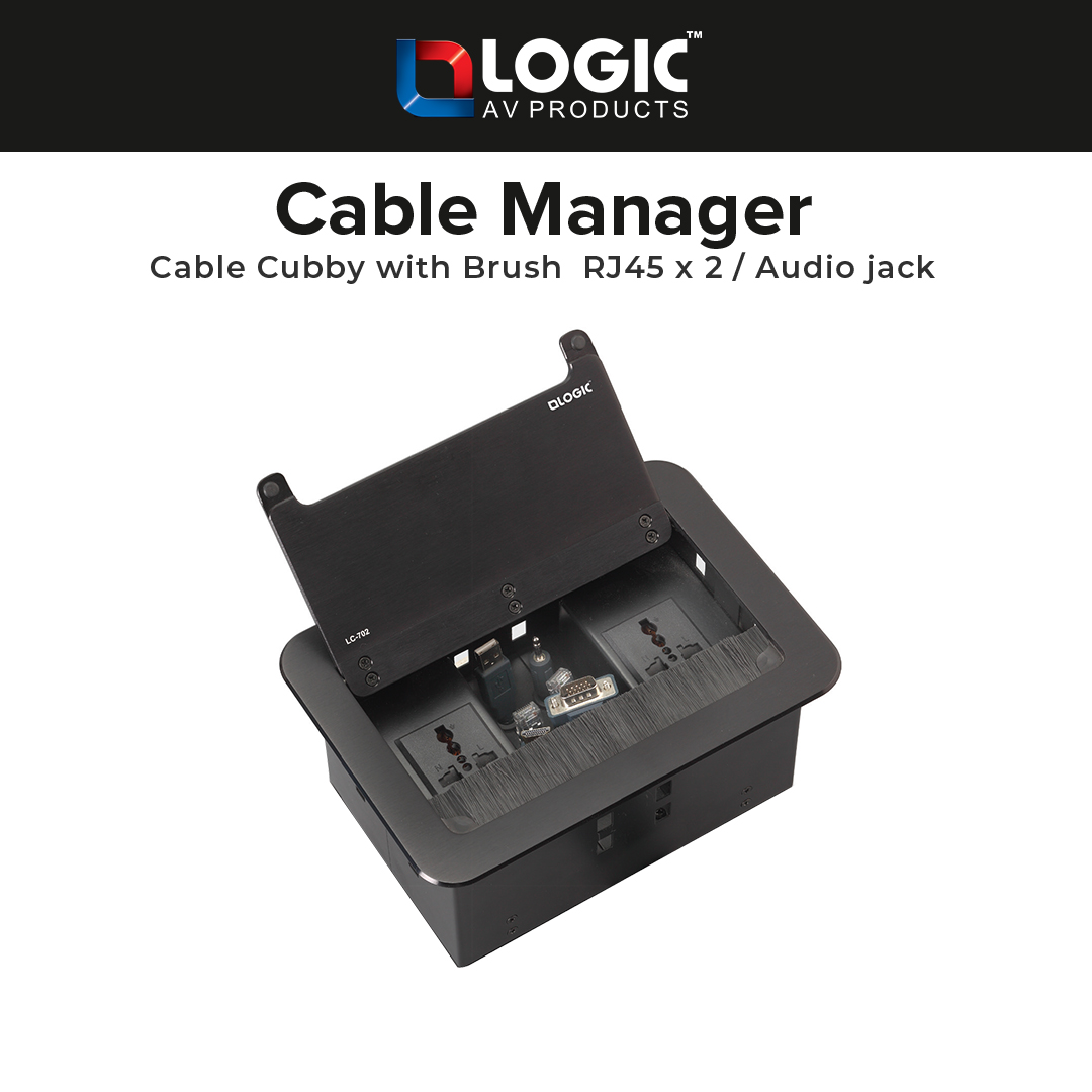 Logic AV LC702 LOGIC Cable Cubby with Brush RJ45 x 2 / Audio jack