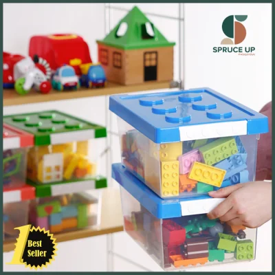 Spruce Up PH - SMALL Shimoyama Lego Toy Storage Box Organizer Size: 21*31*13.5cm Lego Toys for boys and girls Rectangular Stackable Storage Box Organizer Plastic Material Kids Gift Ideas Available Colors: Red Green Blue Yellow