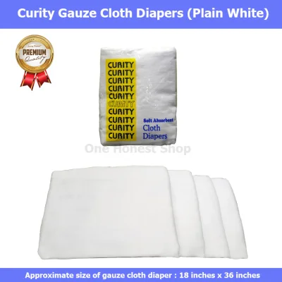 Curity Cloth Gauze Diaper (Lampin, Gasa, Plain White)