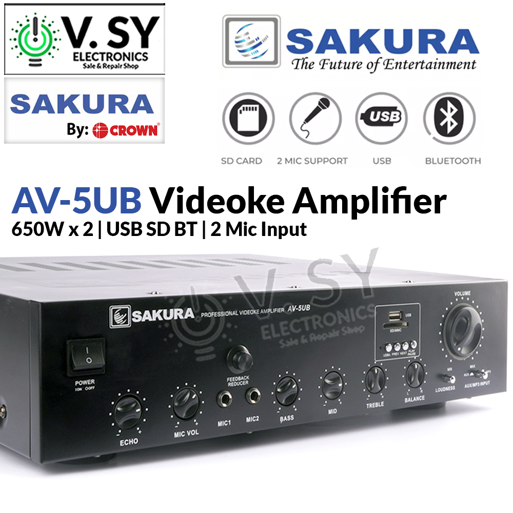 Original SAKURA AV5UB 650W X 2 Videoke Professional Audio Amplifier