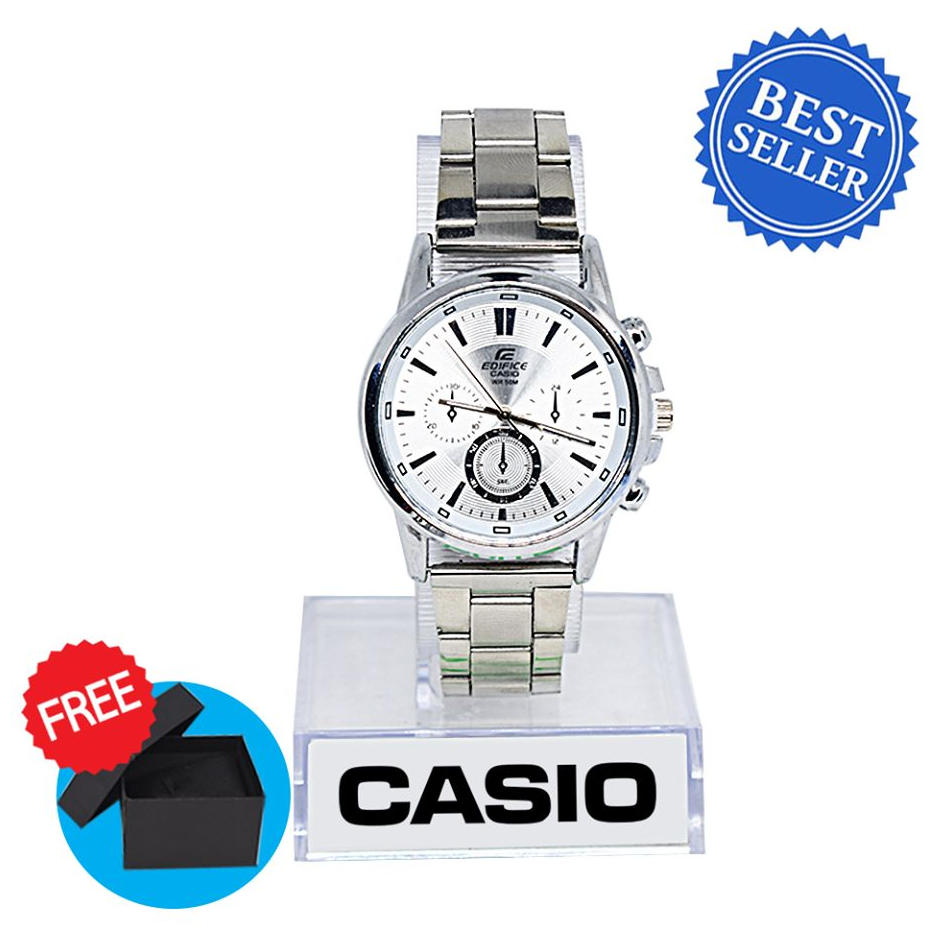 edifice silver watch