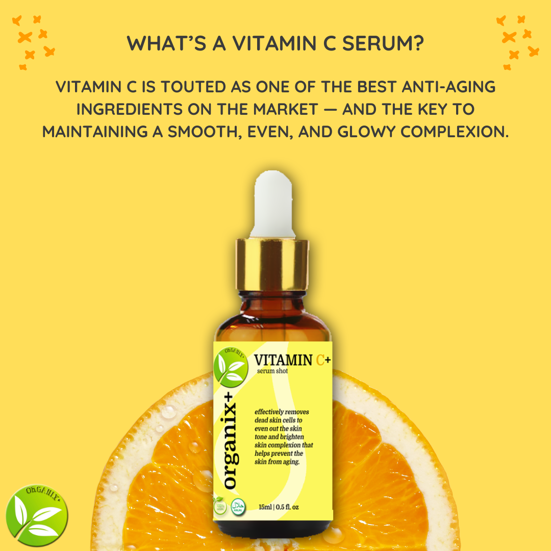 Organix+ Original Vitamin C Serum for Scars, Removes Pimples, Dark Eye Circles