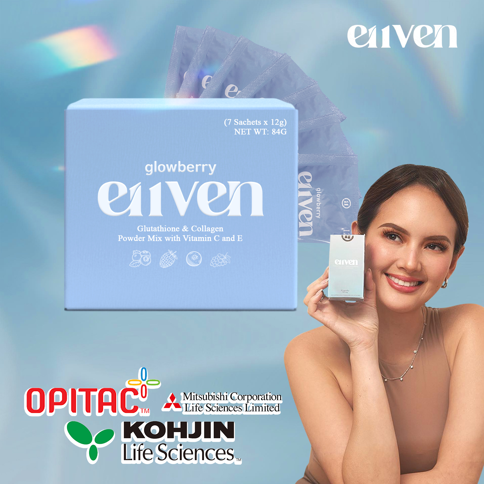 E11ven Opitac Glutathione 30 capsules 500mg by Ellen Adarna with Chamomile 
