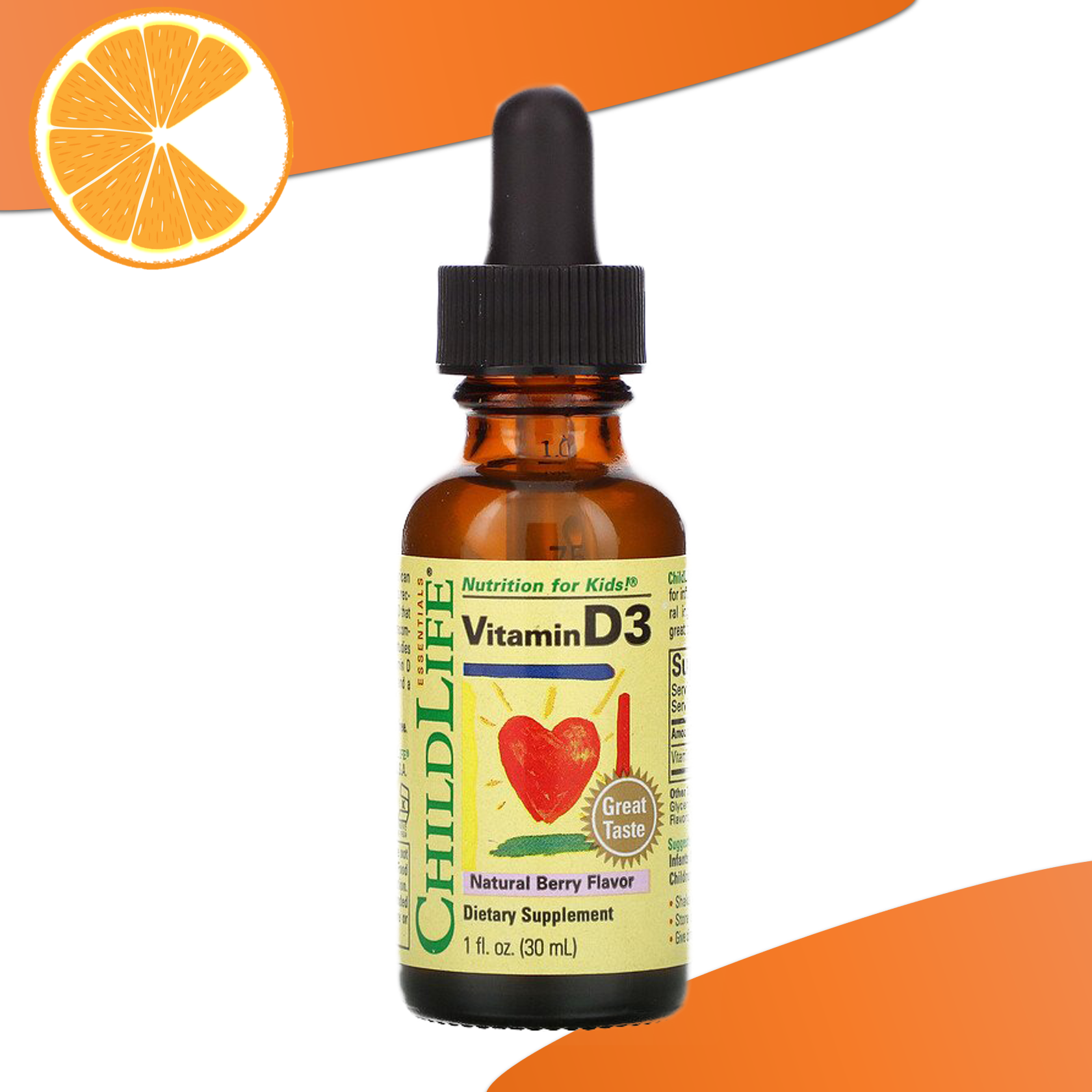 Childlife Essentials Vitamin D3 Drops Natural Berry Flavor 1 fl oz