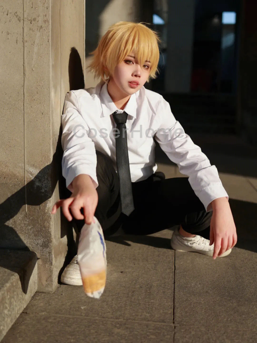 New 2023 Chainsaw Man Denji Wig Cosplay Golden Yellow Curly Hair Anime  Fluffy Wigs Halloween