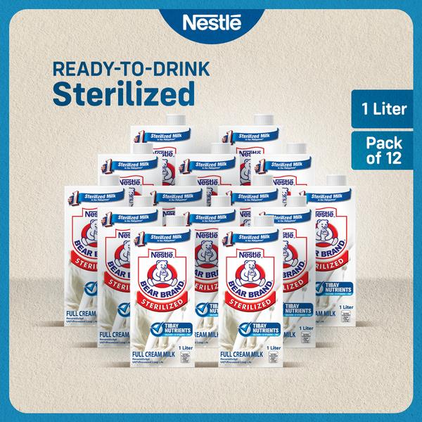 BEAR BRAND Sterilized UHT Milk 1L - Pack of 12 | Lazada PH