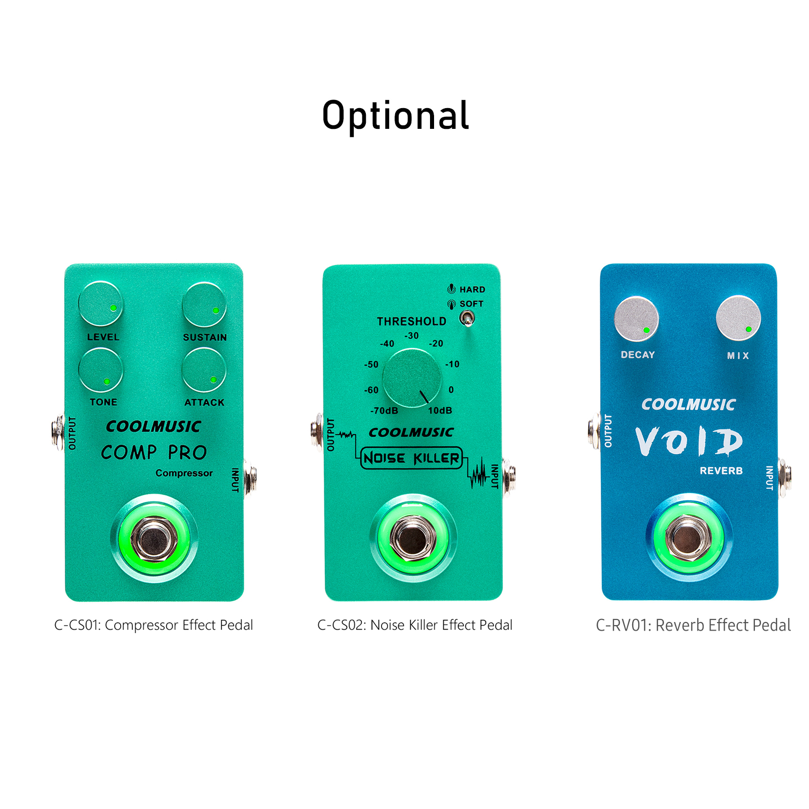 [ammoon]COOLMUSIC Compressor Effect Pedal True Bypass Guitar Effect Pedals with 4 Rotating Knobs and Foot Switch for Electric Guitar Bass