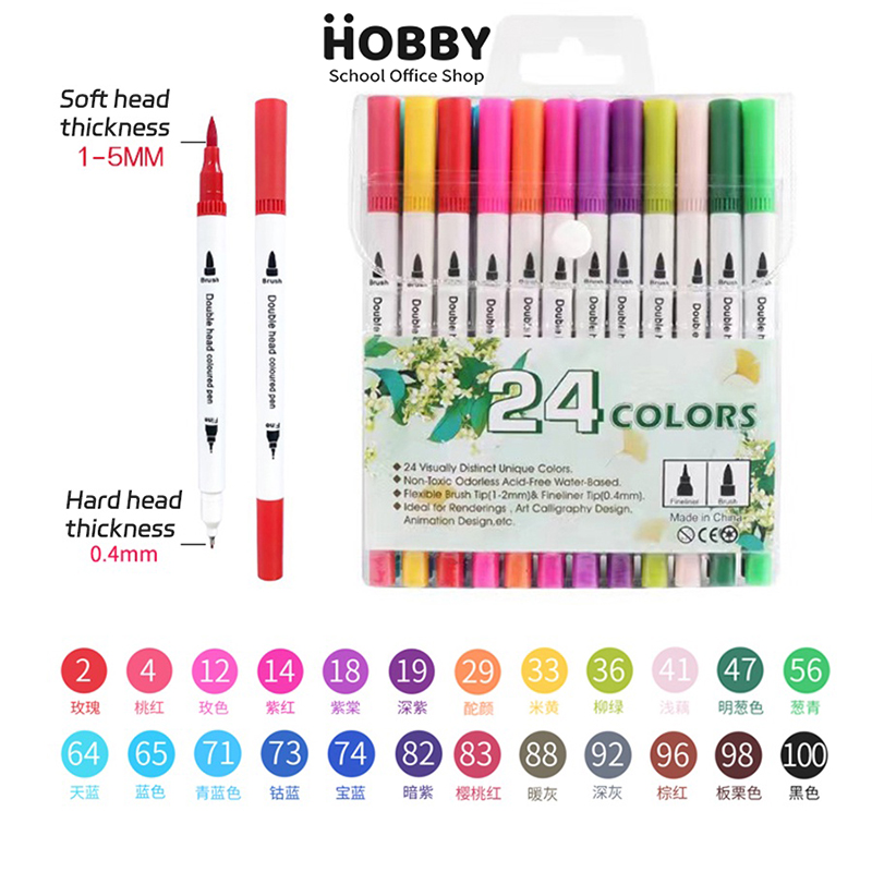 12-100 Colores Markers Brush Pens Set Painting Drawing Manga