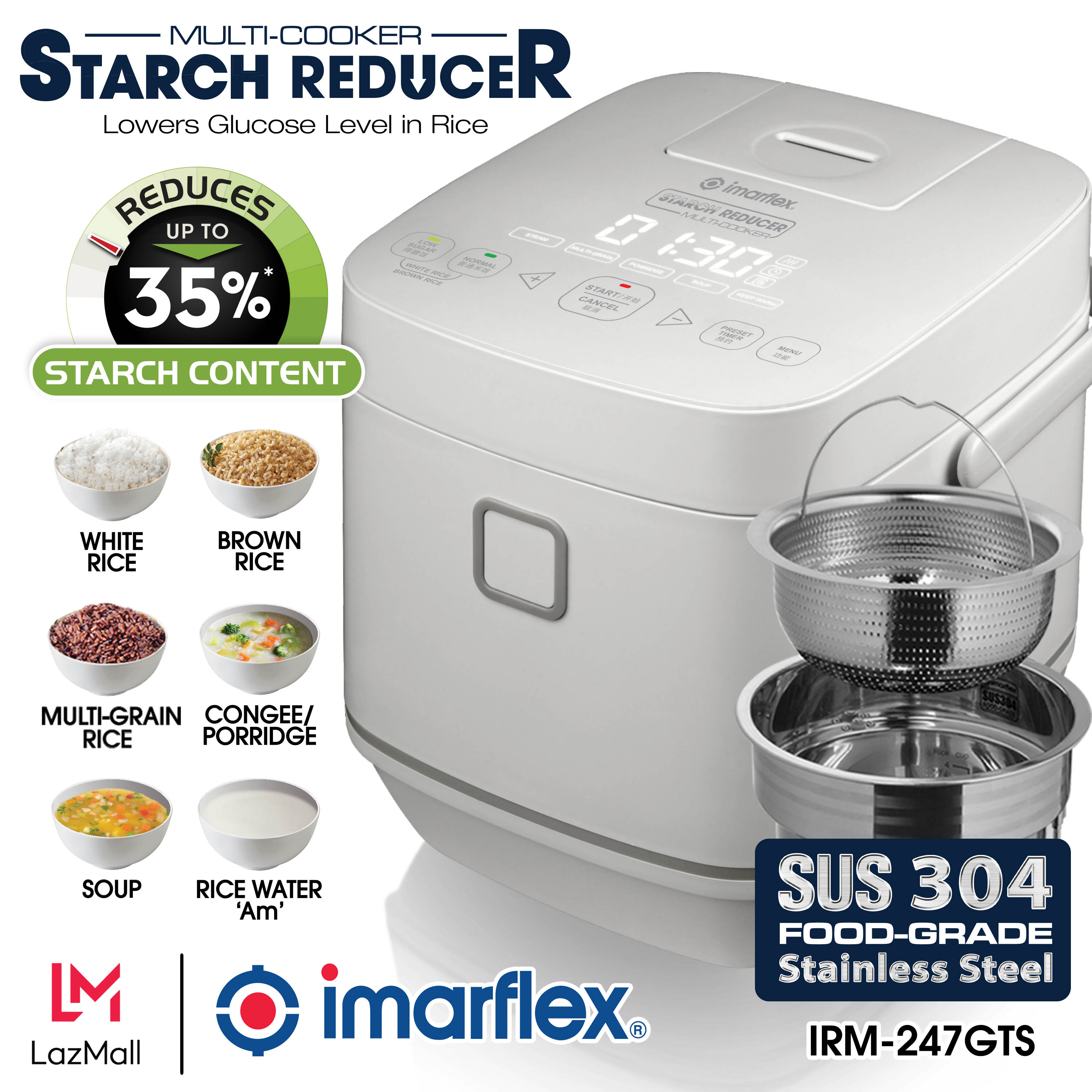 low glucose rice cooker