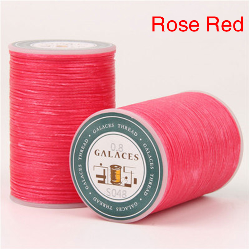 U2y7 1Roll Stiching Cord 0.8mm 90m Polyester Cord Sewing Craft Flat Waxed Thread 150D Leather