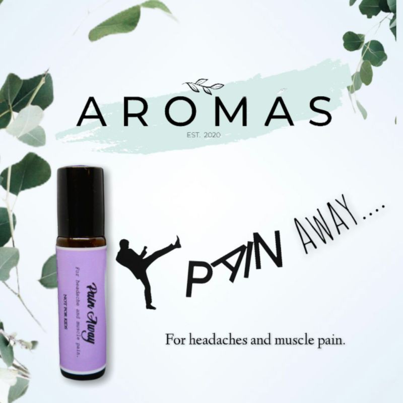 AROMÁS Essential Oil Blends Pain Away, headache, migraine, muscle