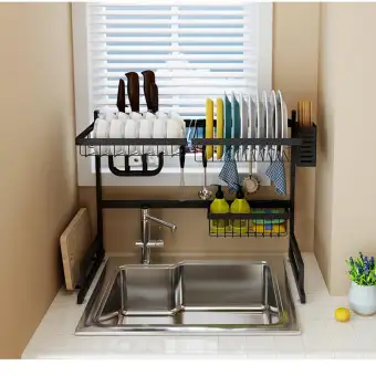 Stainless Dish Drainer 85cm 65cm Over The Sink Drying Rack