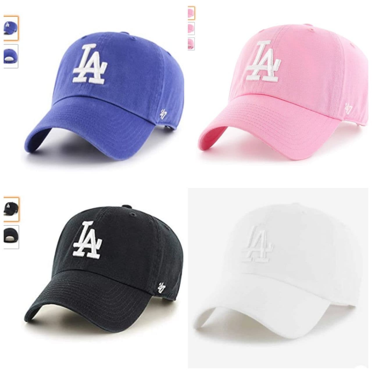 47 Brand MLB LA Dodgers Baseball Cap In Black With Small Logo for Men