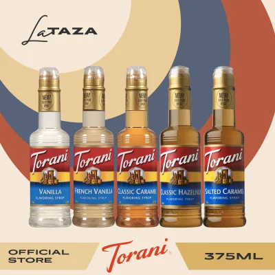 BEST SELLER: Torani 375ml Syrup Set (Vanilla, French Vanilla, Caramel, Hazelnut, and Salted Caramel)