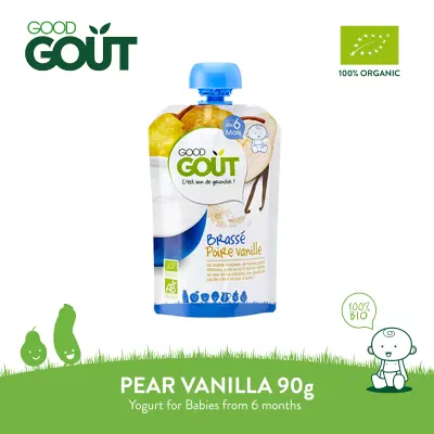 GOOD GOUT Pear Vanilla Yogurt 90g Organic Baby Yogurt for 6 months+
