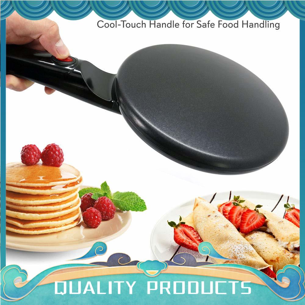  12 Griddle & Crepe Maker, Non-Stick Electric Crepe Pan w  Batter Spreader & Recipe Guide- Dual Use for Blintzes Eggs Pancakes,  Portable, Adjustable Temperature Settings - Holiday Breakfast or Dessert:  Electric