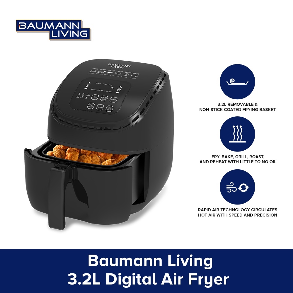 air fryer Baumann Living 3.2L Digital Air Fryer Lazada PH