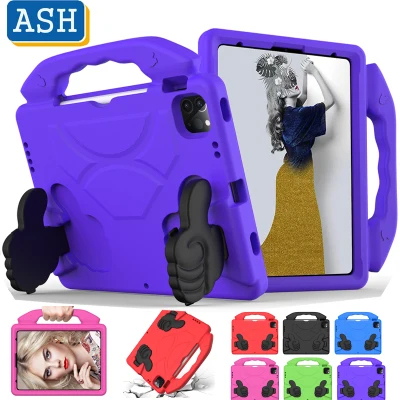 ASH For Apple iPad Air 4 2020 4th 10.9"/ Pro 11 2018/ Air 3 10.5 /Pro 9.7 2018 2017 5th 6th Air 2 1/Mini 5 iPad 4 3 2 EVA Portable Shockproof Kids Safe Foam Handle Stand Tablet Cover Case