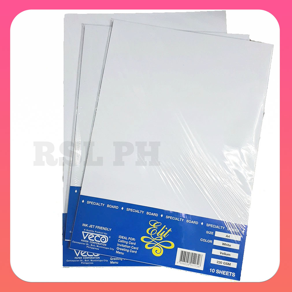 Vellum Board 220gsm Calling Card White 100 sheets per order Veco Elit