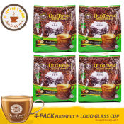 OldTown Hazelnut Coffee & Glass Mug Set, 4-Pack