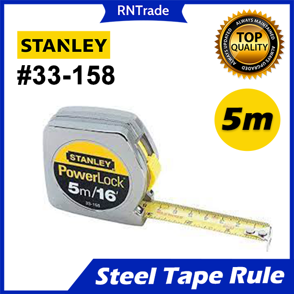 Stanley Power Lock Steel Rule Tape Measuring Tape 5m / 16ft 33158
