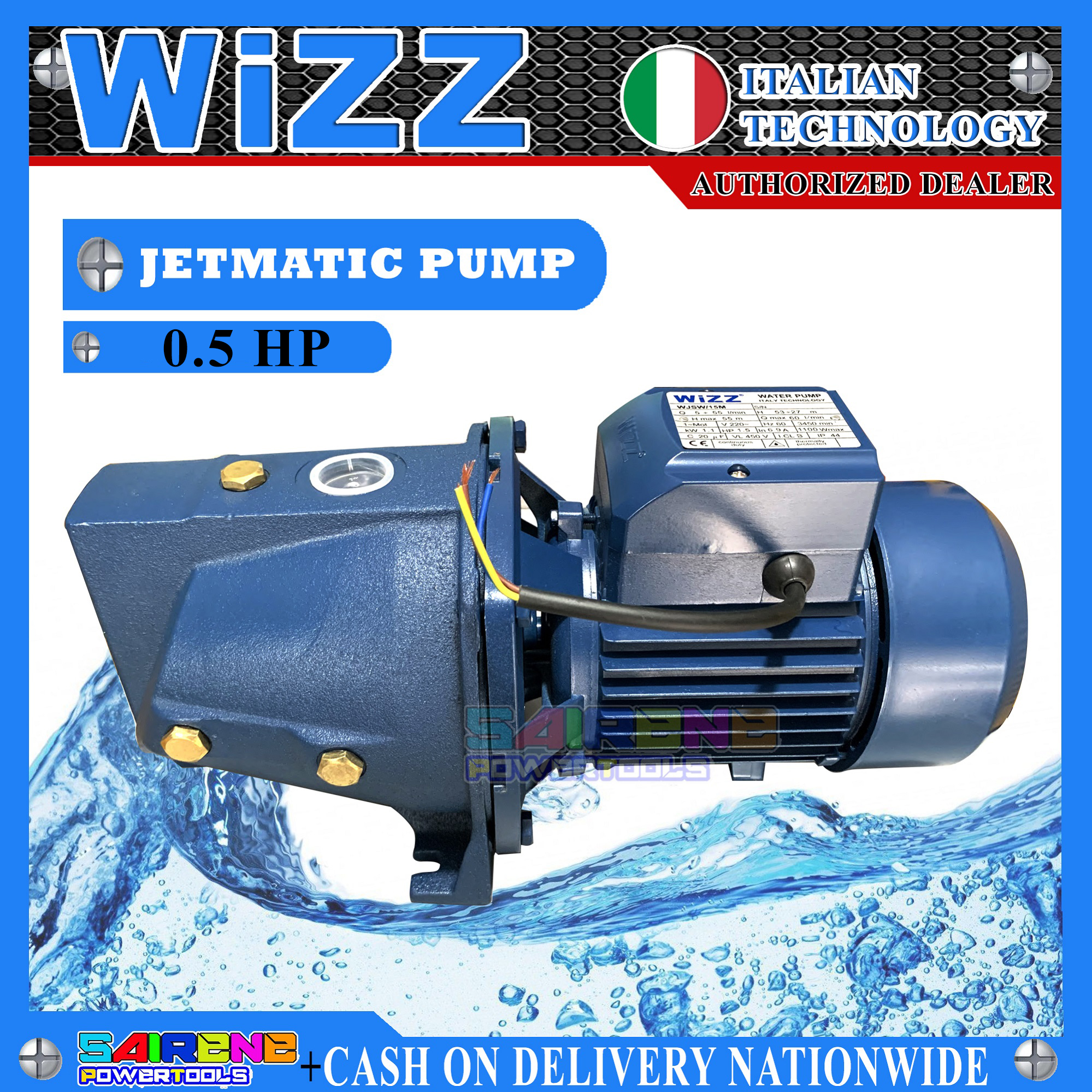 Wizz Italy Technology JET MATIC Water pump 0.5 horsepower (WZMJSW/1CE
