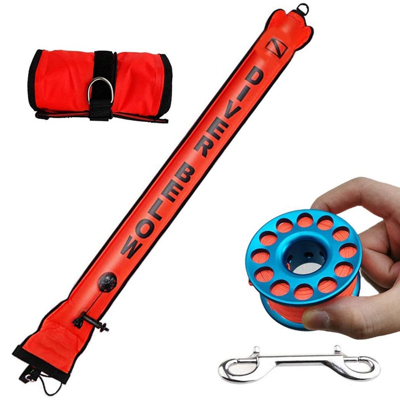 Scuba Diving Surface Marker Buoy High Visibility Inflatable Safety