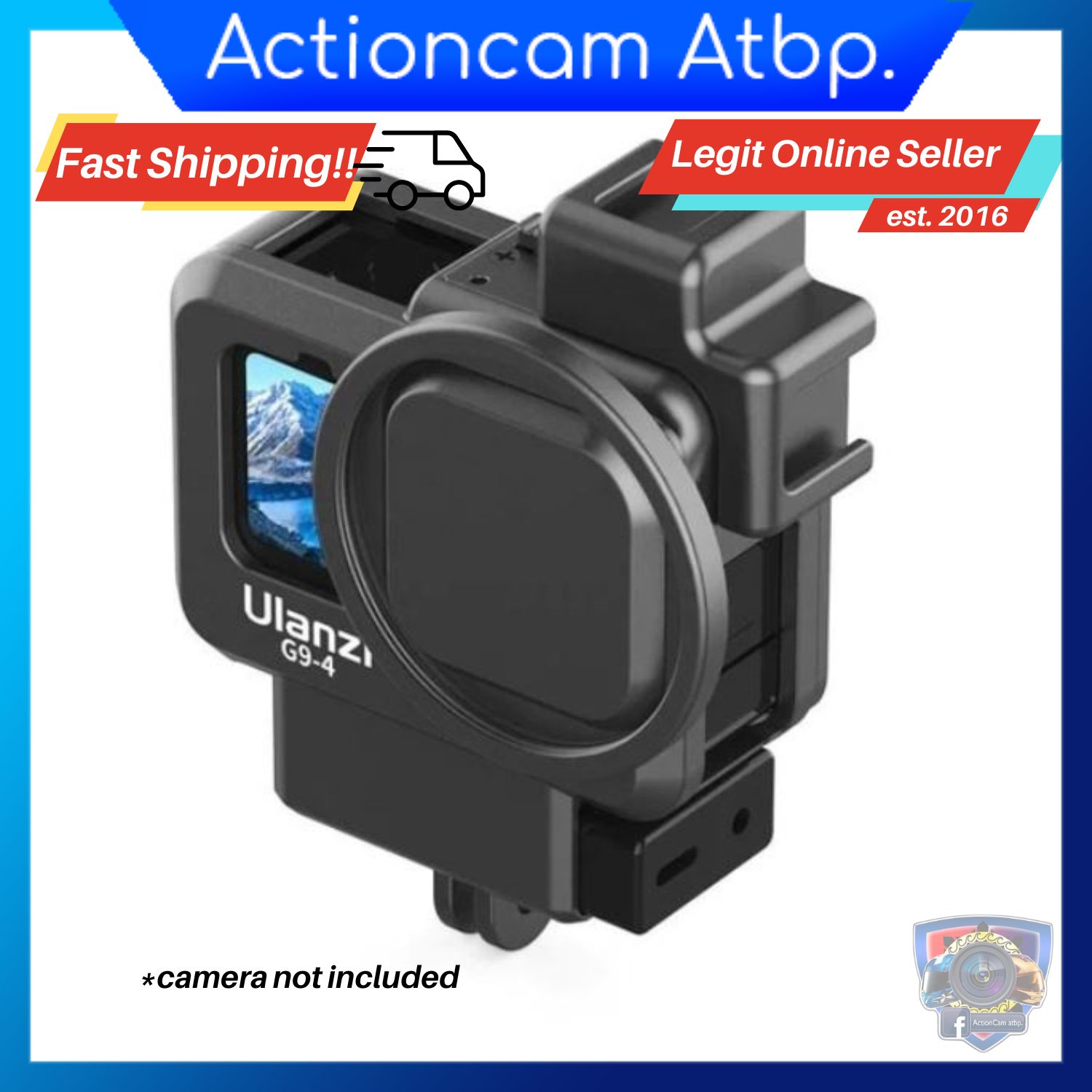 ULANZI G9-4 Vlog Camera Case for GoPro Hero 12, 11,10,9 Plastic Frame Cage  with Dual Cold Shoe Mount