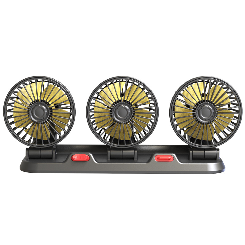 Original Automotive car fan 12v/24V/USB 3 headed car electric fan 12v
