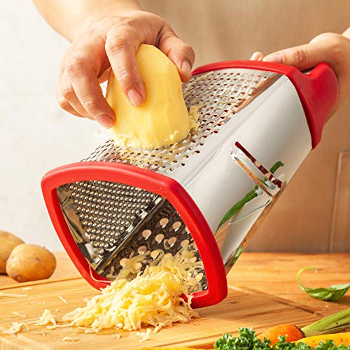 Spring Chef Professional Cheese Grater, Stainless Steel with Soft Grip  Handle, 4 Sides, Handheld Kitchen Food Shredder Best Box Grater for  Parmesan Cheese, Vegetables, Ginger, 10 Mint - Yahoo Shopping